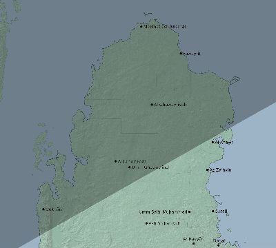 Map of the eclipse path across Qatar on 04/14/2591