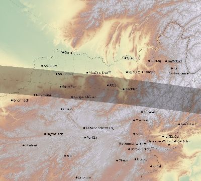Map of the eclipse path across Afghanistan on 09/26/2592