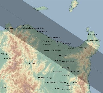 Map of the eclipse path across Philippines on 09/26/2592