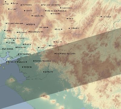 Map of the eclipse path across Honduras on 07/28/2595