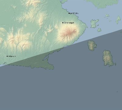 Map of the eclipse path across El Salvador on 07/28/2595