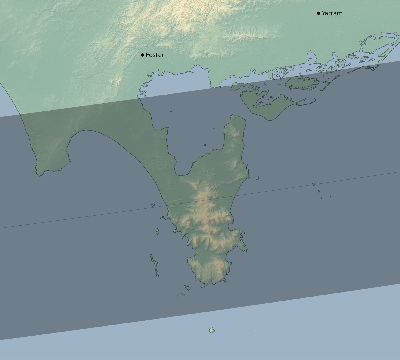 Map of the eclipse path across Australia on 01/20/2596