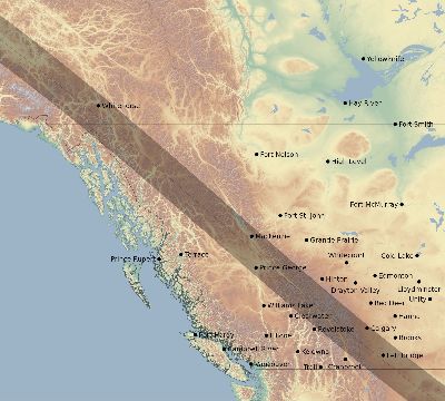 Map of the eclipse path across Canada on 07/16/2596