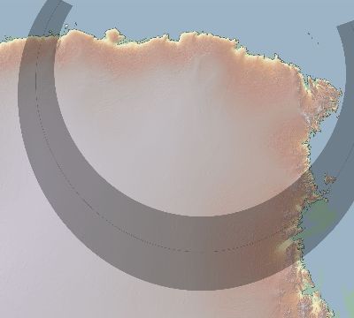 Map of the eclipse path across Antarctica on 01/09/2597
