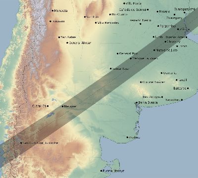 Map of the eclipse path across Argentina on 05/26/2598