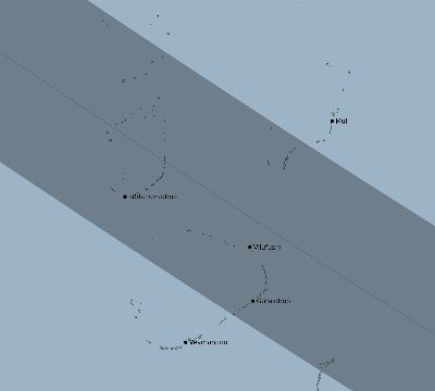 Map of the eclipse path across Maldives on 11/19/2598
