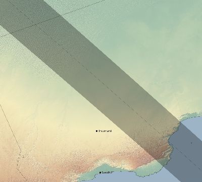 Map of the eclipse path across Oman on 11/19/2598