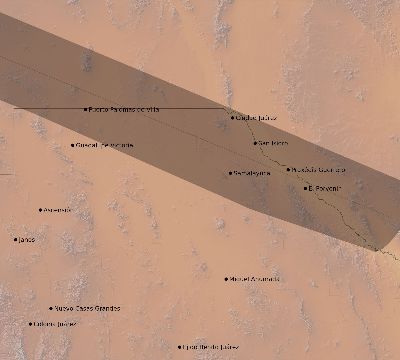 Map of the eclipse path across Mexico on 05/15/2599