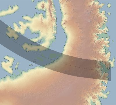 Map of the eclipse path across Antarctica on 03/26/2601