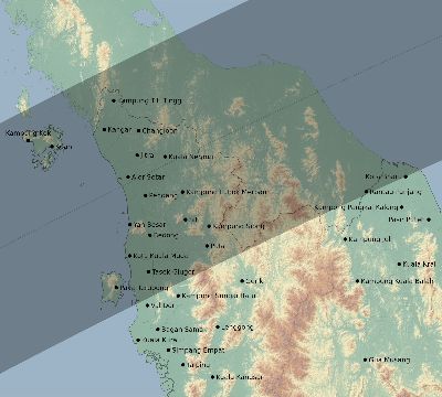 Map of the eclipse path across Malaysia on 03/15/2602