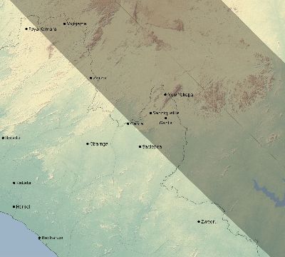 Map of the eclipse path across Liberia on 09/08/2602