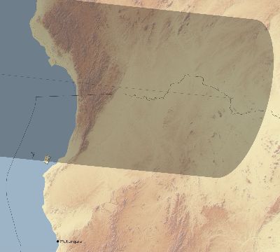 Map of the eclipse path across Mozambique on 09/08/2602