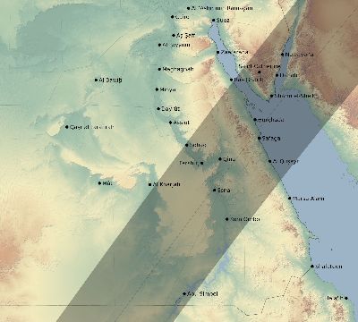 Map of the eclipse path across Egypt on 03/05/2603
