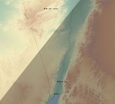 Map of the eclipse path across Israel on 03/05/2603