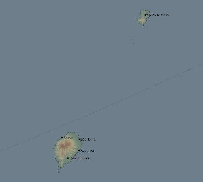 Map of the eclipse path across São Tomé and Príncipe on 03/05/2603