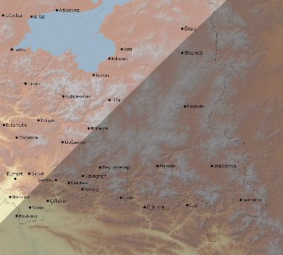 Map of the eclipse path across Turkey on 03/05/2603