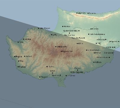 Map of the eclipse path across Cyprus on 04/26/2609