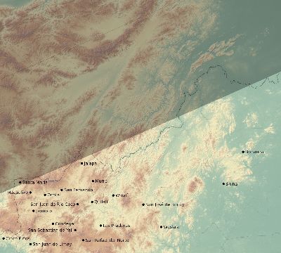 Map of the eclipse path across Nicaragua on 04/26/2609