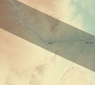 Map of the eclipse path across Kenya on 10/09/2610