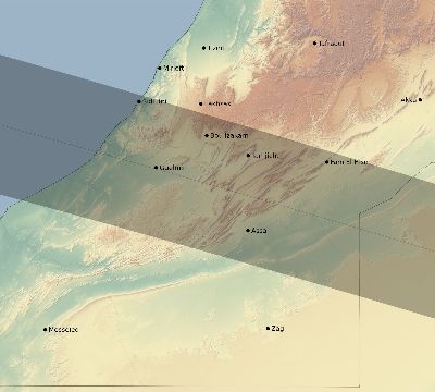Map of the eclipse path across Morocco on 10/09/2610