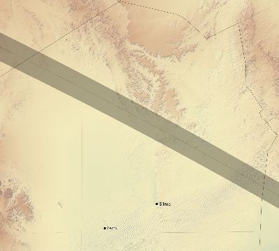 Map of the eclipse path across Niger on 10/09/2610