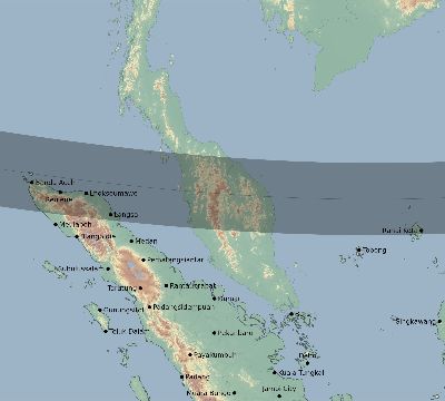 Map of the eclipse path across Indonesia on 02/11/2613