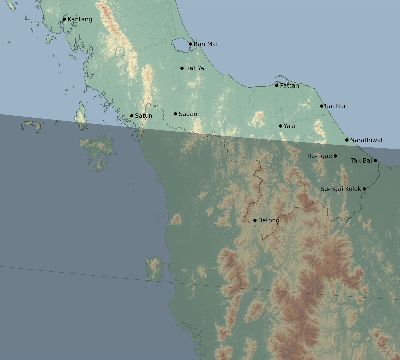 Map of the eclipse path across Thailand on 02/11/2613