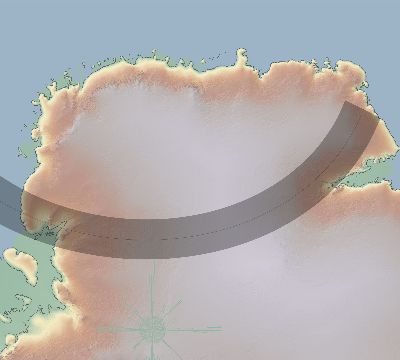 Map of the eclipse path across Antarctica on 01/21/2615