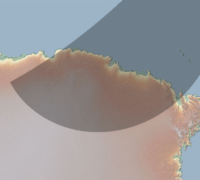 Map of the eclipse path across Antarctica on 11/09/2618