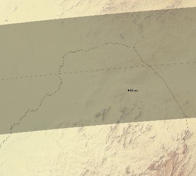Map of the eclipse path across Central African Republic on 03/26/2620