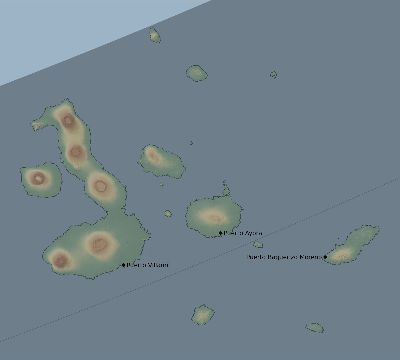 Map of the eclipse path across Ecuador on 03/15/2621