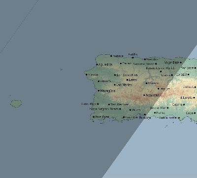 Map of the eclipse path across Puerto Rico on 03/15/2621