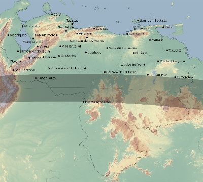 Map of the eclipse path across Venezuela on 09/08/2621