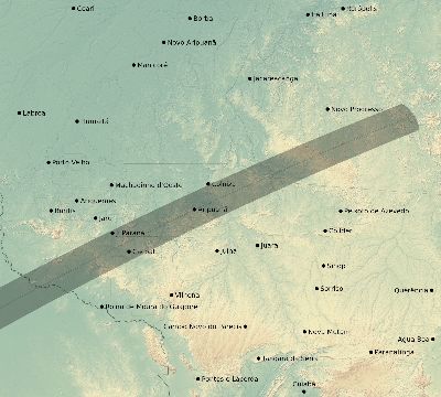 Map of the eclipse path across Brazil on 01/12/2624