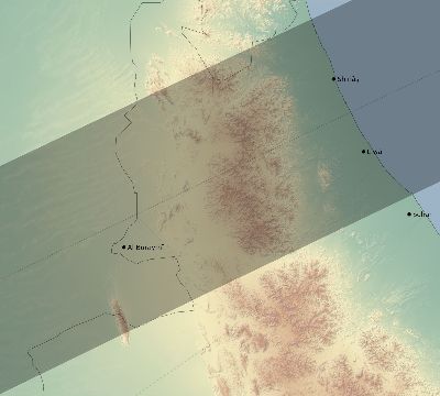 Map of the eclipse path across Oman on 01/01/2625