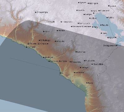 Map of the eclipse path across Peru on 10/31/2627