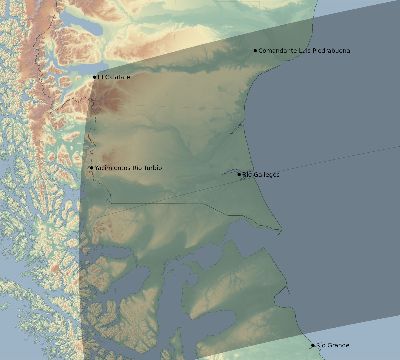 Map of the eclipse path across Argentina on 08/30/2630