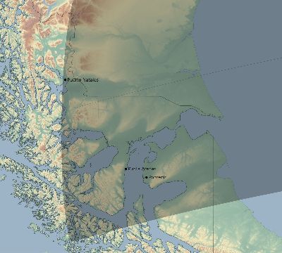 Map of the eclipse path across Chile on 08/30/2630
