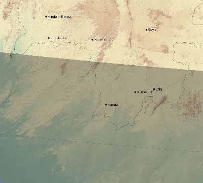 Map of the eclipse path across Guinea on 02/23/2631