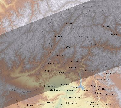 Map of the eclipse path across Pakistan on 02/23/2631