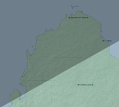 Map of the eclipse path across Qatar on 02/23/2631