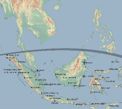 Map of the eclipse path across Indonesia on 08/19/2631