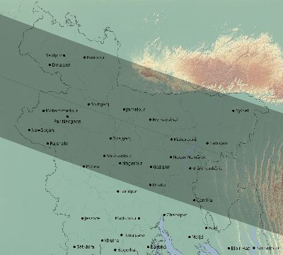 Map of the eclipse path across Bangladesh on 08/08/2632