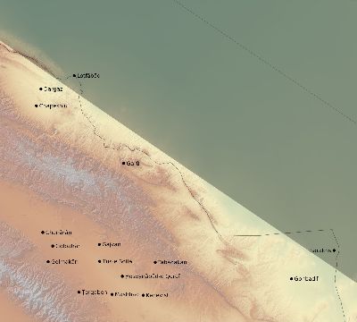 Map of the eclipse path across Iran on 08/08/2632
