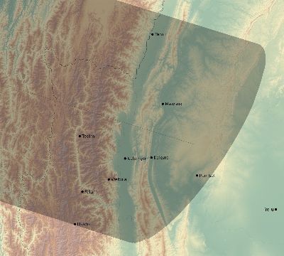 Map of the eclipse path across Myanmar on 08/08/2632