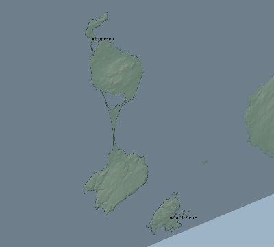 Map of the eclipse path across Saint Pierre and Miquelon on 08/08/2632