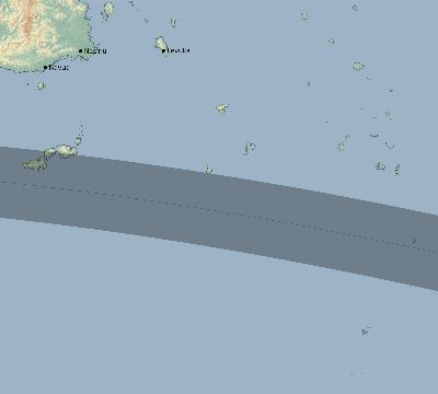 Map of the eclipse path across Fiji on 06/17/2634