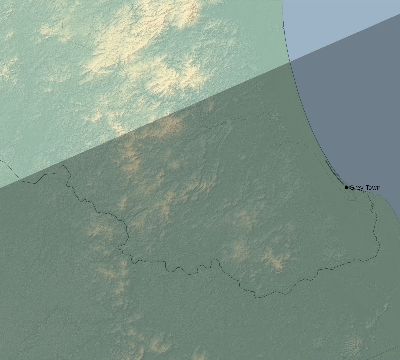 Map of the eclipse path across Nicaragua on 12/12/2634
