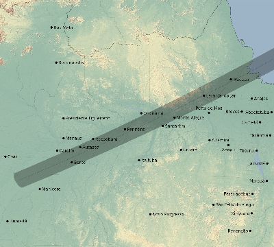Map of the eclipse path across Brazil on 06/07/2635