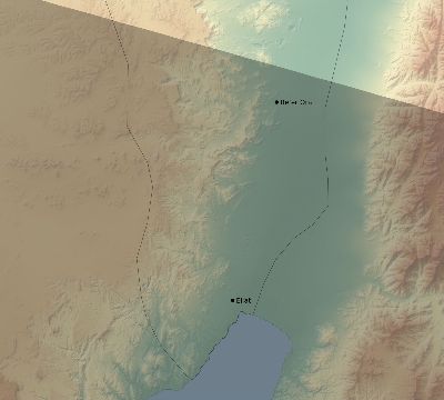 Map of the eclipse path across Israel on 06/07/2635